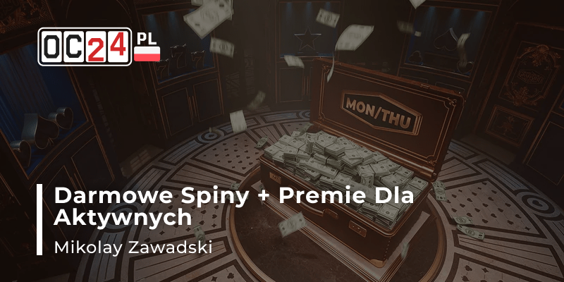 Baner promocyjny AllStar Casino z informacją o darmowych spinach i premiach dla aktywnych użytkowników